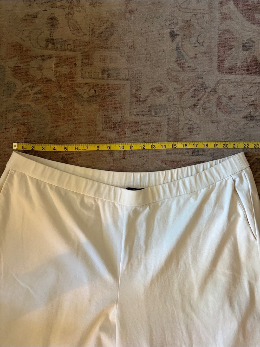 Eileen Fisher Cream Pull-On Knit Pants - Picture 2 of 5